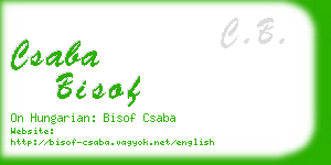 csaba bisof business card